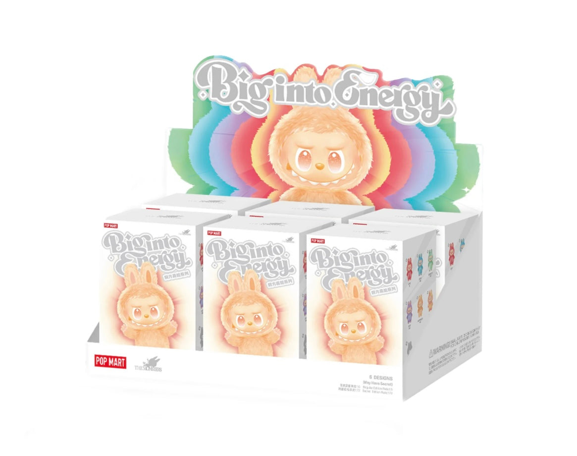 POP MART Labubu The Monsters Big Into Energy Series Vinyl Plush Pendant Sealed
Case (6 Blind Boxes)