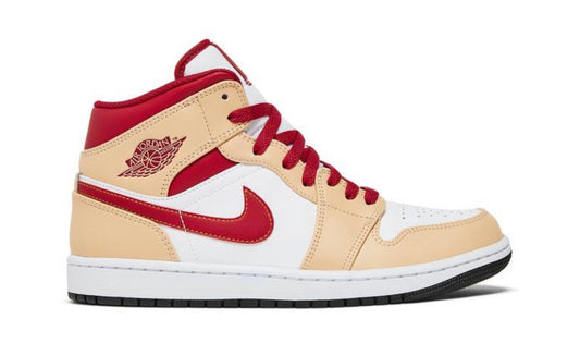 Air Jordan 1 Mid 'Light Curry
Cardinal Red'