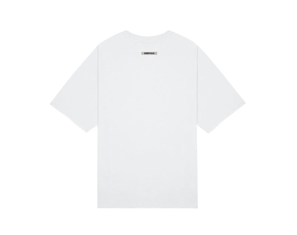 White Essentials Boxy Logo Tee