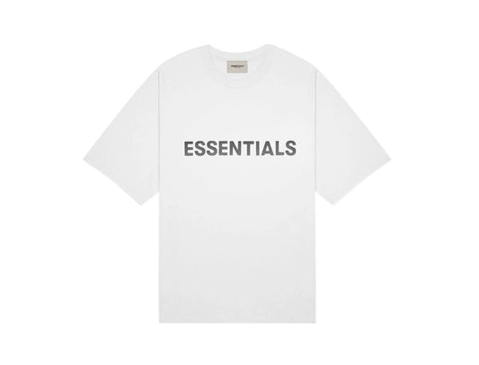 White Essentials Boxy Logo Tee