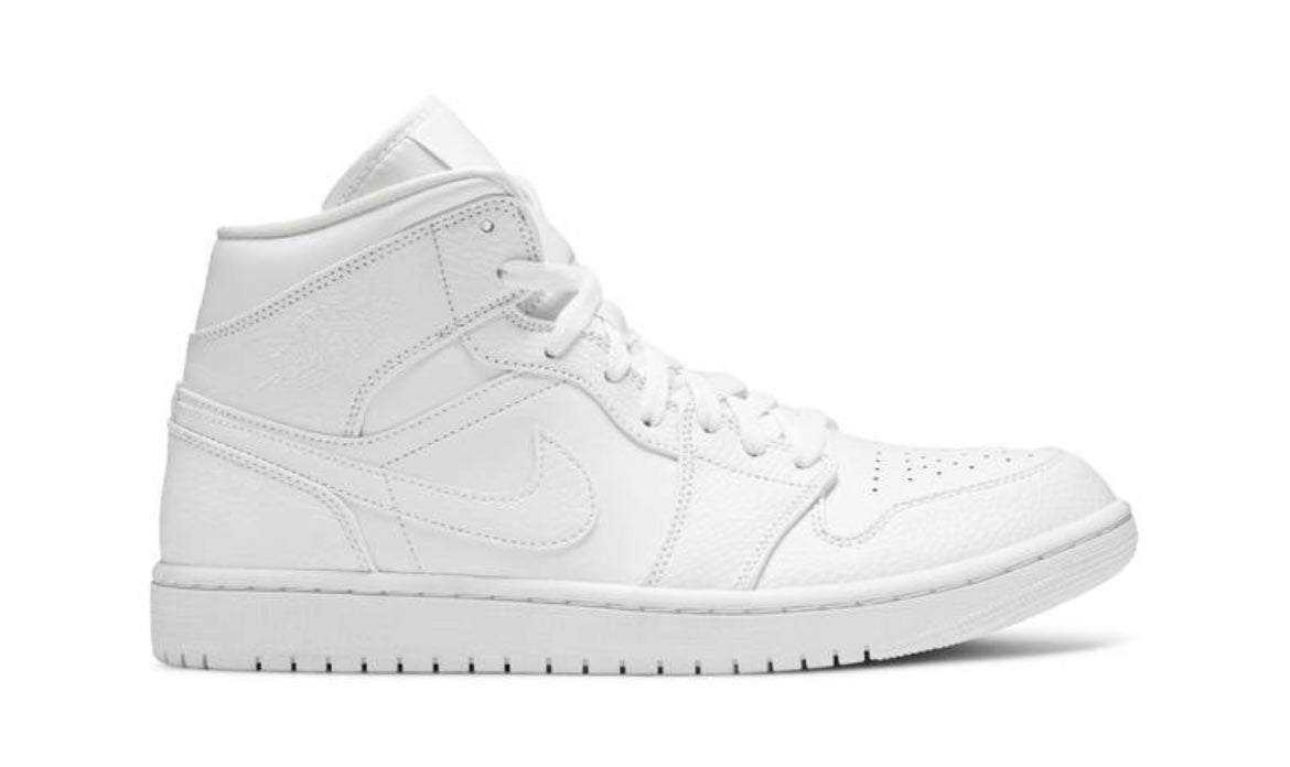 Jordan 1 Mid Triple White