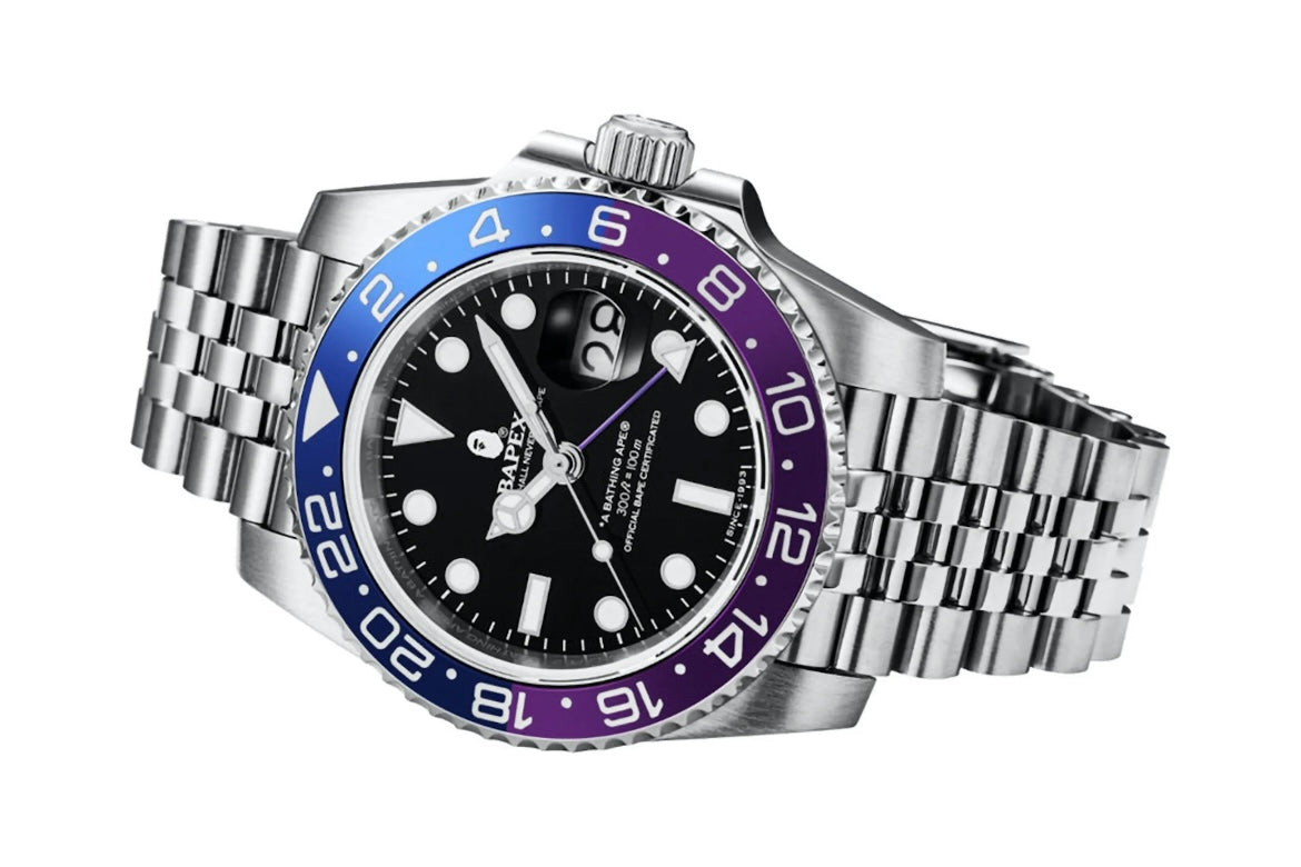 BAPE Type 2 Bapex #1 Watch
Silver/Blue/Purple