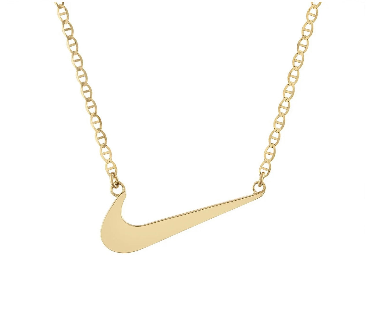 Gold nike hotsell swoosh pendant